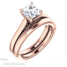 14k Rose Gold Asscher Cut Forever One Engagement Ring Setting #GTJ1099-asscher-fo-r
