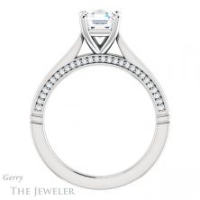 14k White Gold Asscher Cut Forever One Engagement Ring Setting #GTJ1099-asscher-fo-w 2 14k White Gold Asscher Cut Forever One Engagement Ring Setting #GTJ1099-asscher-fo-w