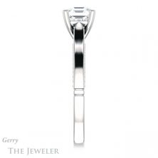 14k White Gold Asscher Cut Forever One Engagement Ring Setting #GTJ1099-asscher-fo-w 3 14k White Gold Asscher Cut Forever One Engagement Ring Setting #GTJ1099-asscher-fo-w