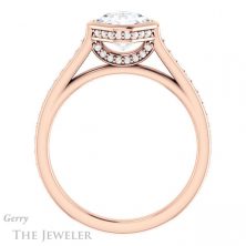 14k Rose Gold Asscher Cut Forever One Engagement Ring Setting #GTJ1100-asscher-fo-r