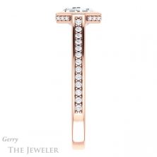 14k Rose Gold Asscher Cut Forever One Engagement Ring Setting #GTJ1100-asscher-fo-r