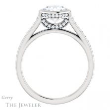 14k White Gold Asscher Cut Forever One Engagement Ring Setting #GTJ1100-asscher-fo-w 2 14k White Gold Asscher Cut Forever One Engagement Ring Setting #GTJ1100-asscher-fo-w