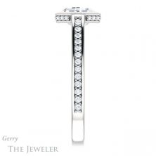 14k White Gold Asscher Cut Forever One Engagement Ring Setting #GTJ1100-asscher-fo-w 3 14k White Gold Asscher Cut Forever One Engagement Ring Setting #GTJ1100-asscher-fo-w