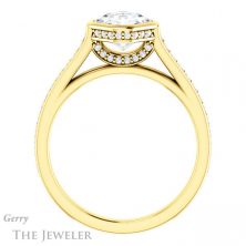 14k Yellow Gold Asscher Cut Forever One Engagement Ring Setting #GTJ1100-asscher-fo-y 2 14k Yellow Gold Asscher Cut Forever One Engagement Ring Setting #GTJ1100-asscher-fo-y
