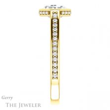 14k Yellow Gold Asscher Cut Forever One Engagement Ring Setting #GTJ1100-asscher-fo-y 3 14k Yellow Gold Asscher Cut Forever One Engagement Ring Setting #GTJ1100-asscher-fo-y