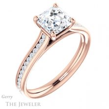 14k Rose Gold Asscher Cut Forever One Engagement Ring Setting #GTJ1104-asscher-fo-r