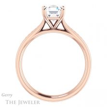 14k Rose Gold Asscher Cut Forever One Engagement Ring Setting #GTJ1104-asscher-fo-r