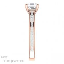 14k Rose Gold Asscher Cut Forever One Engagement Ring Setting #GTJ1104-asscher-fo-r