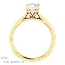 14k Yellow Gold Asscher Cut Forever One Engagement Ring Setting #GTJ1104-asscher-fo-y 2 14k Yellow Gold Asscher Cut Forever One Engagement Ring Setting #GTJ1104-asscher-fo-y