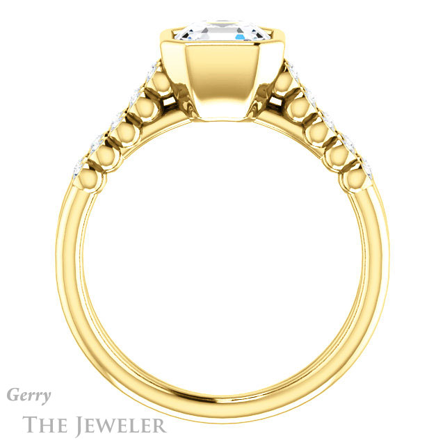 Asscher Cut Forever One Engagement Ring Setting #GTJ1107-asscher-fo-y | Gerry The Jeweler 14k Yellow Gold Asscher Cut Forever One Engagement Ring Setting #GTJ1107-asscher-fo-y
