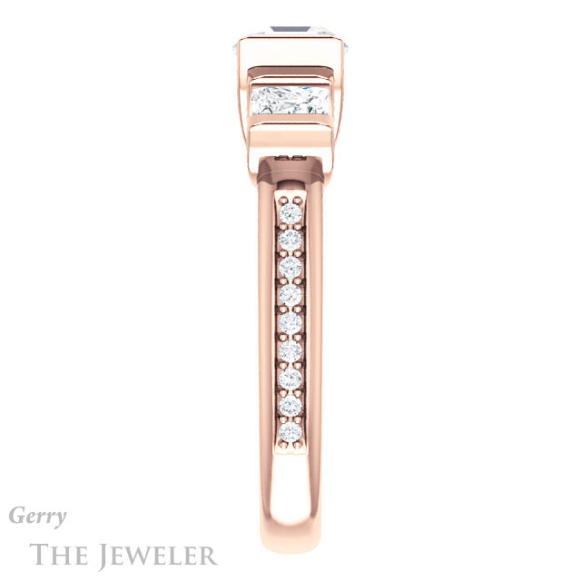 Asscher Cut Forever One Engagement Ring Setting #GTJ1109-asscher-fo-r | Gerry The Jeweler 14k Rose Gold Asscher Cut Forever One Engagement Ring Setting #GTJ1109-asscher-fo-r