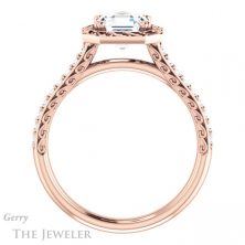 14k Rose Gold Asscher Cut Forever One Engagement Ring Setting #GTJ1111-asscher-fo-r 2 14k Rose Gold Asscher Cut Forever One Engagement Ring Setting #GTJ1111-asscher-fo-r