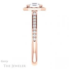 14k Rose Gold Asscher Cut Forever One Engagement Ring Setting #GTJ1111-asscher-fo-r 3 14k Rose Gold Asscher Cut Forever One Engagement Ring Setting #GTJ1111-asscher-fo-r