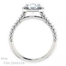 14k White Gold Asscher Cut Forever One Engagement Ring Setting #GTJ1111-asscher-fo-w 2 14k White Gold Asscher Cut Forever One Engagement Ring Setting #GTJ1111-asscher-fo-w