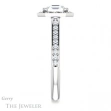 14k White Gold Asscher Cut Forever One Engagement Ring Setting #GTJ1111-asscher-fo-w 3 14k White Gold Asscher Cut Forever One Engagement Ring Setting #GTJ1111-asscher-fo-w