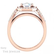 14k Rose Gold Asscher Cut Forever One Engagement Ring Setting #GTJ1112-asscher-fo-r