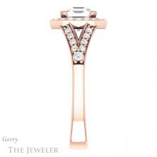 14k Rose Gold Asscher Cut Forever One Engagement Ring Setting #GTJ1112-asscher-fo-r
