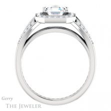 14k White Gold Asscher Cut Forever One Engagement Ring Setting #GTJ1112-asscher-fo-w 2 14k White Gold Asscher Cut Forever One Engagement Ring Setting #GTJ1112-asscher-fo-w