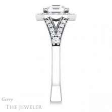 14k White Gold Asscher Cut Forever One Engagement Ring Setting #GTJ1112-asscher-fo-w 3 14k White Gold Asscher Cut Forever One Engagement Ring Setting #GTJ1112-asscher-fo-w