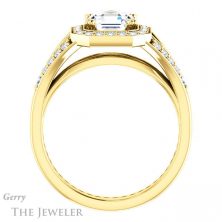 14k Yellow Gold Asscher Cut Forever One Engagement Ring Setting #GTJ1112-asscher-fo-y 2 14k Yellow Gold Asscher Cut Forever One Engagement Ring Setting #GTJ1112-asscher-fo-y