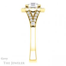 14k Yellow Gold Asscher Cut Forever One Engagement Ring Setting #GTJ1112-asscher-fo-y 3 14k Yellow Gold Asscher Cut Forever One Engagement Ring Setting #GTJ1112-asscher-fo-y