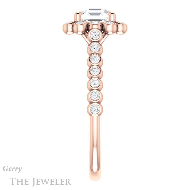 Asscher Cut Forever One Engagement Ring Setting #GTJ1119-asscher-fo-r | Gerry The Jeweler 14k Rose Gold Asscher Cut Forever One Engagement Ring Setting #GTJ1119-asscher-fo-r