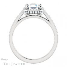 14k White Gold Asscher Cut Forever One Engagement Ring Setting #GTJ1120-asscher-fo-w