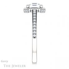 14k White Gold Asscher Cut Forever One Engagement Ring Setting #GTJ1120-asscher-fo-w