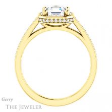 14k Yellow Gold Asscher Cut Forever One Engagement Ring Setting #GTJ1120-asscher-fo-y 2 14k Yellow Gold Asscher Cut Forever One Engagement Ring Setting #GTJ1120-asscher-fo-y