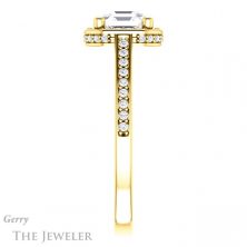 14k Yellow Gold Asscher Cut Forever One Engagement Ring Setting #GTJ1120-asscher-fo-y 3 14k Yellow Gold Asscher Cut Forever One Engagement Ring Setting #GTJ1120-asscher-fo-y