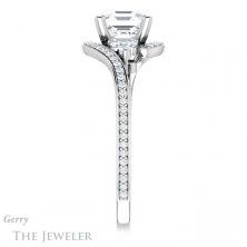 14k White Gold Asscher Cut Forever One Engagement Ring Setting #GTJ1124-asscher-fo-w