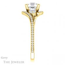 14k Yellow Gold Asscher Cut Forever One Engagement Ring Setting #GTJ1124-asscher-fo-y 3 14k Yellow Gold Asscher Cut Forever One Engagement Ring Setting #GTJ1124-asscher-fo-y