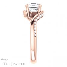 14k Rose Gold Asscher Cut Forever One Engagement Ring Setting #GTJ1125-asscher-fo-r 3 14k Rose Gold Asscher Cut Forever One Engagement Ring Setting #GTJ1125-asscher-fo-r