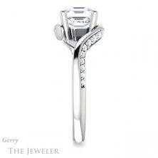 14k White Gold Asscher Cut Forever One Engagement Ring Setting #GTJ1125-asscher-fo-w