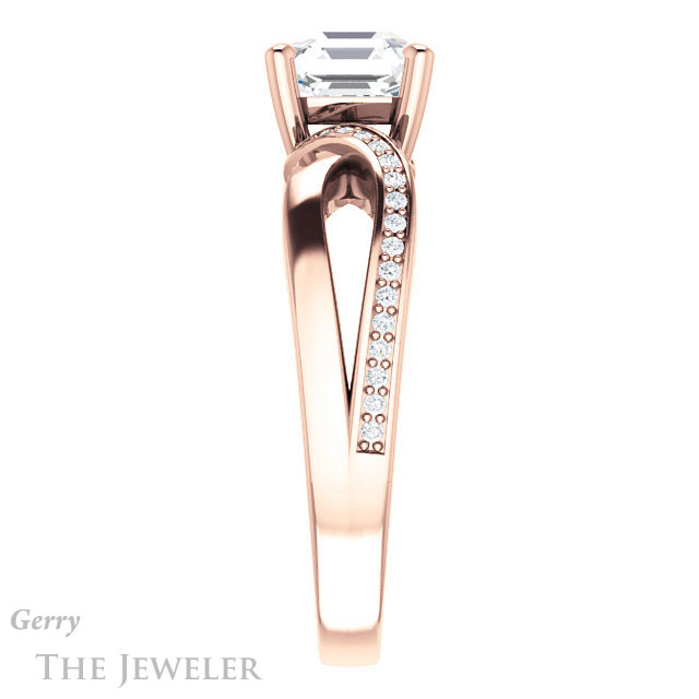 14k Rose Gold Asscher Cut Forever One Engagement Ring Setting #GTJ1126-asscher-fo-r 3 14k Rose Gold Asscher Cut Forever One Engagement Ring Setting #GTJ1126-asscher-fo-r