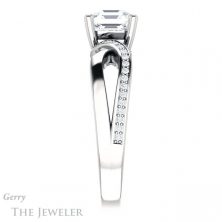 14k White Gold Asscher Cut Forever One Engagement Ring Setting #GTJ1126-asscher-fo-w 3 14k White Gold Asscher Cut Forever One Engagement Ring Setting #GTJ1126-asscher-fo-w