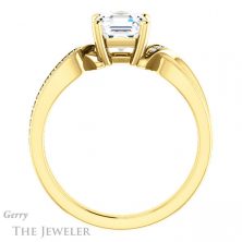 14k Yellow Gold Asscher Cut Forever One Engagement Ring Setting #GTJ1126-asscher-fo-y 2 14k Yellow Gold Asscher Cut Forever One Engagement Ring Setting #GTJ1126-asscher-fo-y
