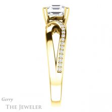 14k Yellow Gold Asscher Cut Forever One Engagement Ring Setting #GTJ1126-asscher-fo-y 3 14k Yellow Gold Asscher Cut Forever One Engagement Ring Setting #GTJ1126-asscher-fo-y