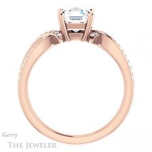 14k Rose Gold Asscher Cut Forever One Engagement Ring Setting #GTJ1127-asscher-fo-r 2 14k Rose Gold Asscher Cut Forever One Engagement Ring Setting #GTJ1127-asscher-fo-r