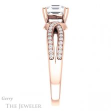 14k Rose Gold Asscher Cut Forever One Engagement Ring Setting #GTJ1127-asscher-fo-r 3 14k Rose Gold Asscher Cut Forever One Engagement Ring Setting #GTJ1127-asscher-fo-r