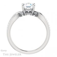 14k White Gold Asscher Cut Forever One Engagement Ring Setting #GTJ1127-asscher-fo-w 2 14k White Gold Asscher Cut Forever One Engagement Ring Setting #GTJ1127-asscher-fo-w