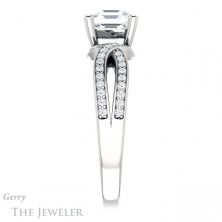 14k White Gold Asscher Cut Forever One Engagement Ring Setting #GTJ1127-asscher-fo-w 3 14k White Gold Asscher Cut Forever One Engagement Ring Setting #GTJ1127-asscher-fo-w