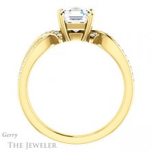 14k Yellow Gold Asscher Cut Forever One Engagement Ring Setting #GTJ1127-asscher-fo-y 2 14k Yellow Gold Asscher Cut Forever One Engagement Ring Setting #GTJ1127-asscher-fo-y
