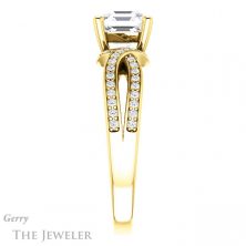 14k Yellow Gold Asscher Cut Forever One Engagement Ring Setting #GTJ1127-asscher-fo-y 3 14k Yellow Gold Asscher Cut Forever One Engagement Ring Setting #GTJ1127-asscher-fo-y