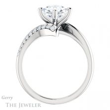 14k White Gold Asscher Cut Forever One Engagement Ring Setting #GTJ1128-asscher-fo-w 2 14k White Gold Asscher Cut Forever One Engagement Ring Setting #GTJ1128-asscher-fo-w
