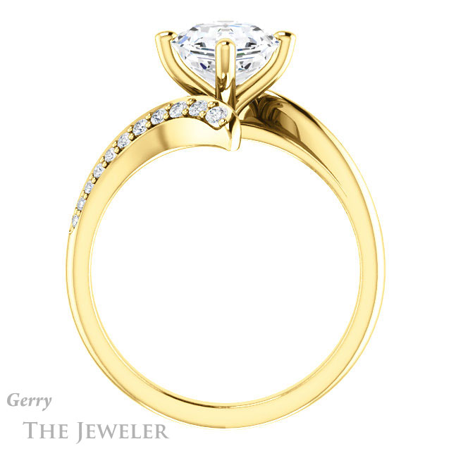 14k Yellow Gold Asscher Cut Forever One Engagement Ring Setting #GTJ1128-asscher-fo-y