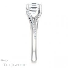 14k White Gold Asscher Cut Forever One Engagement Ring Setting #GTJ1129-asscher-fo-w 3 14k White Gold Asscher Cut Forever One Engagement Ring Setting #GTJ1129-asscher-fo-w