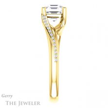 14k Yellow Gold Asscher Cut Forever One Engagement Ring Setting #GTJ1129-asscher-fo-y