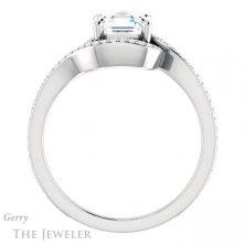 14k White Gold Asscher Cut Forever One Engagement Ring Setting #GTJ1130-asscher-fo-w 2 14k White Gold Asscher Cut Forever One Engagement Ring Setting #GTJ1130-asscher-fo-w