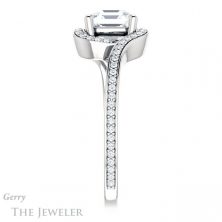 14k White Gold Asscher Cut Forever One Engagement Ring Setting #GTJ1130-asscher-fo-w 3 14k White Gold Asscher Cut Forever One Engagement Ring Setting #GTJ1130-asscher-fo-w